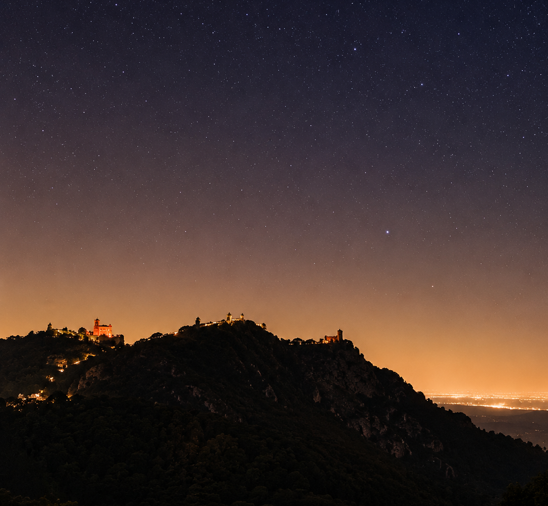 Serra de Sintra com céu estrelado