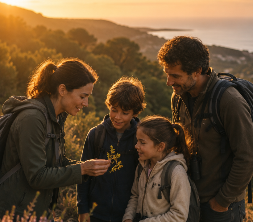 Passeio em familia ao pôr do Sol