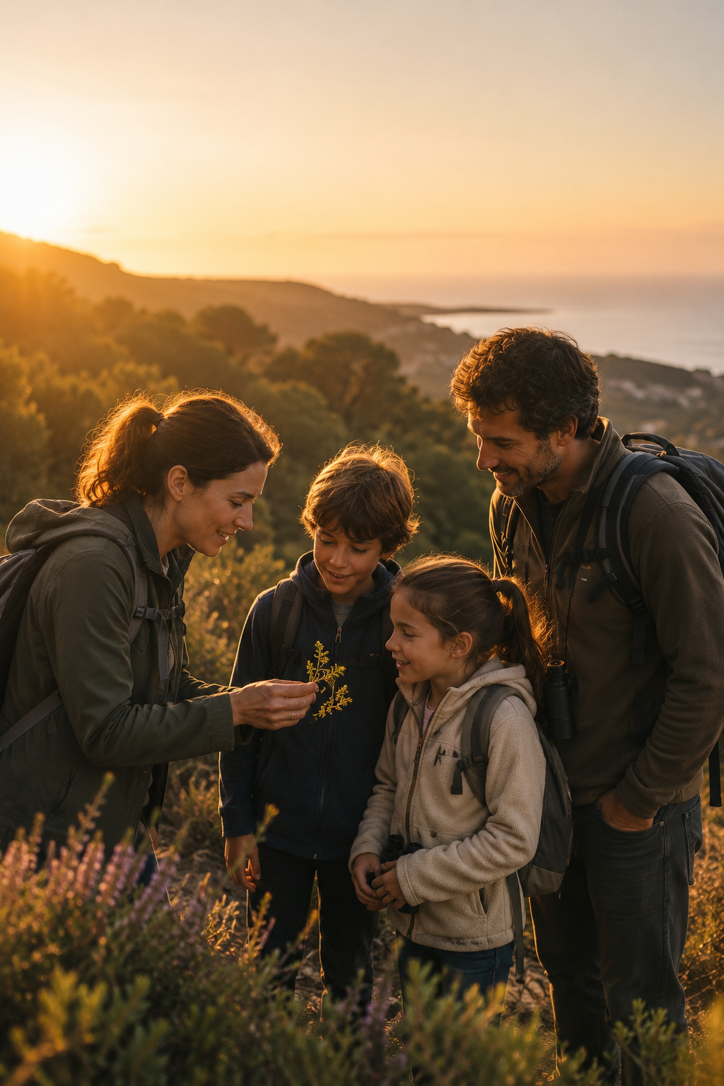 Passeio em familia ao pôr do Sol