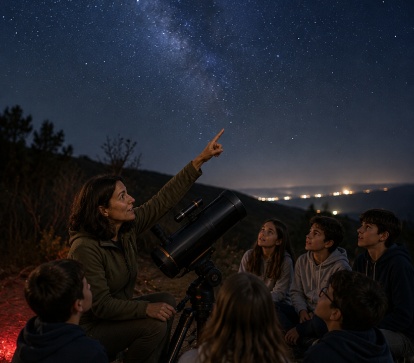 Sessão astronomia para grupo escolar