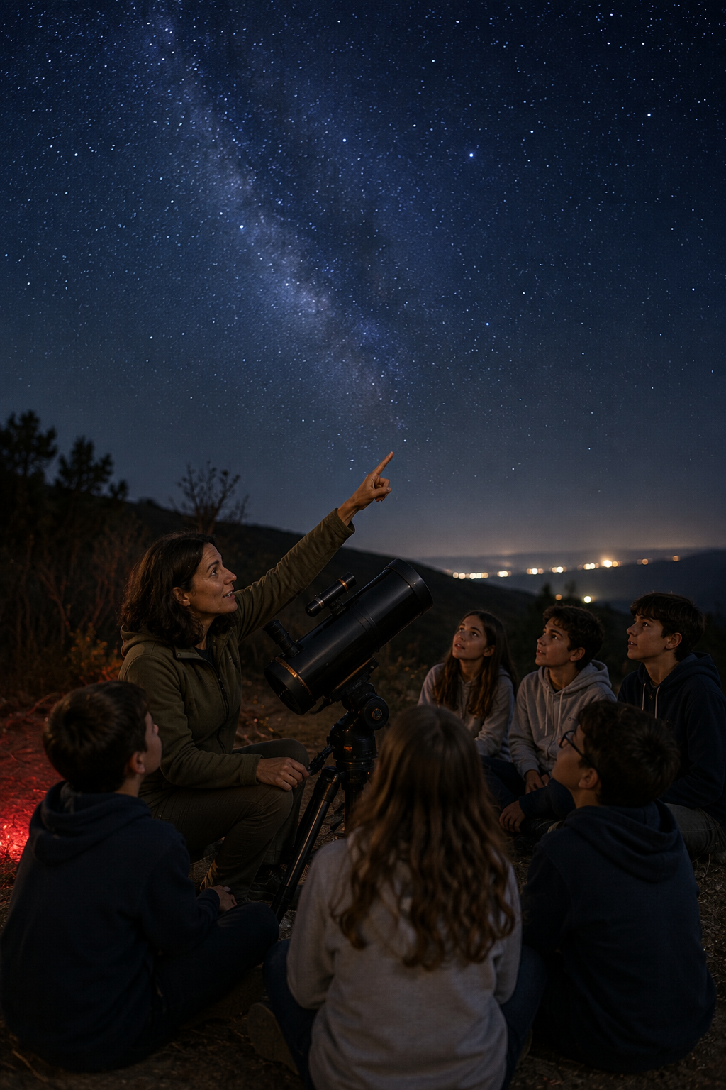 Sessão astronomia para grupo escolar